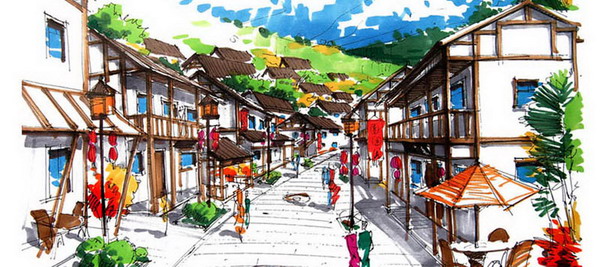 四川省羅江市國家重點小城鎮建筑設計(圖4)